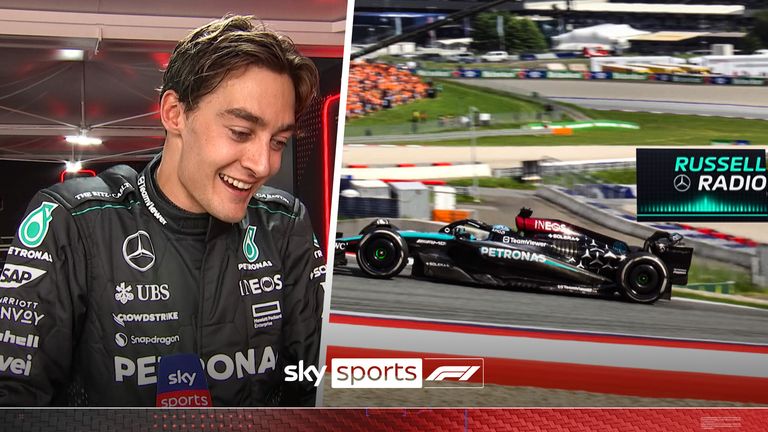 George Russell and Toto Wolff hilariously make up on team radio after the Mercedes driver swore on team radio.