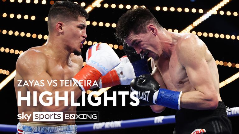 Highlights of Xander Zayas fight against the former world champion Patrick Teixeira as the Puerto Rican claimed a unanimous decision win in the 10-round main event.