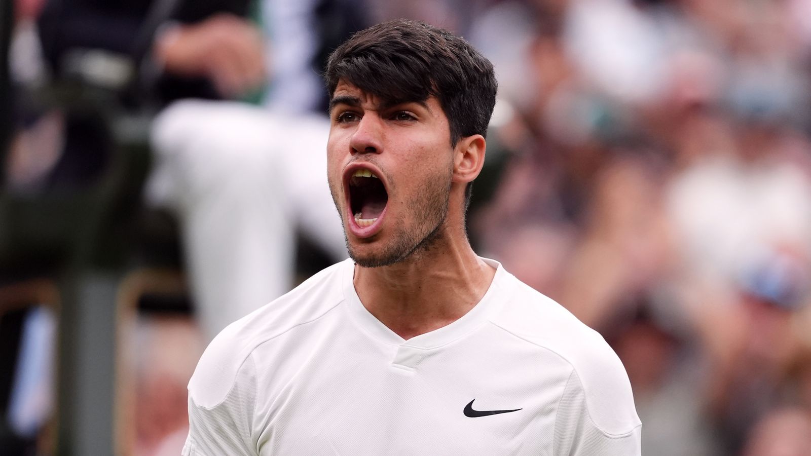 Wimbledon: Carlos Alcaraz through to quarter-finals after hard-fought four-set win over Ugo Humbert