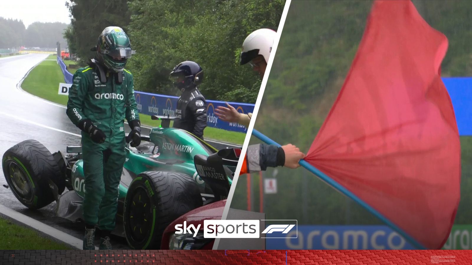 Lance Stroll brings out red flag after rain leads to big crash at Eau ...