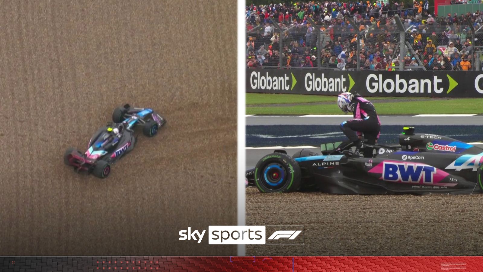 Pierre Gasly spins and beaches Alpine to bring out early red flag in P3