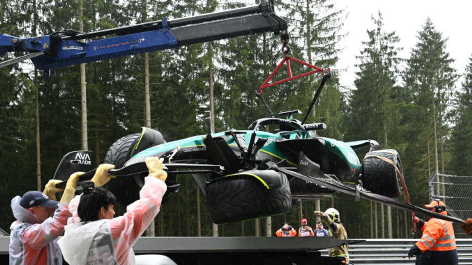 Belgian GP: Max Verstappen tops wet Practice Three as Lance Stroll has huge crash in treacherous conditions | F1 News