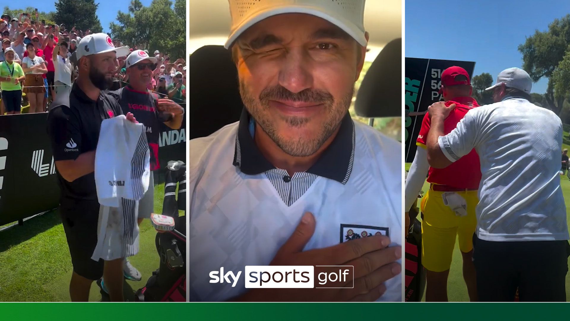 Koepka teases Rahm, Garcia and Spanish crowd with England shirt!
