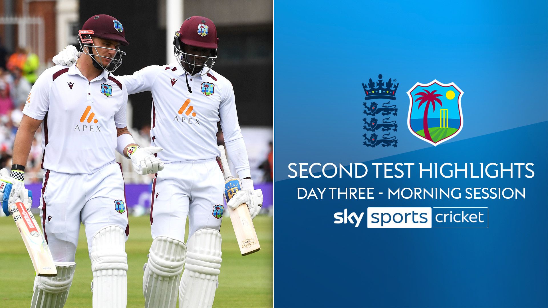 Highlights: Big hitting earns West Indies lead over England