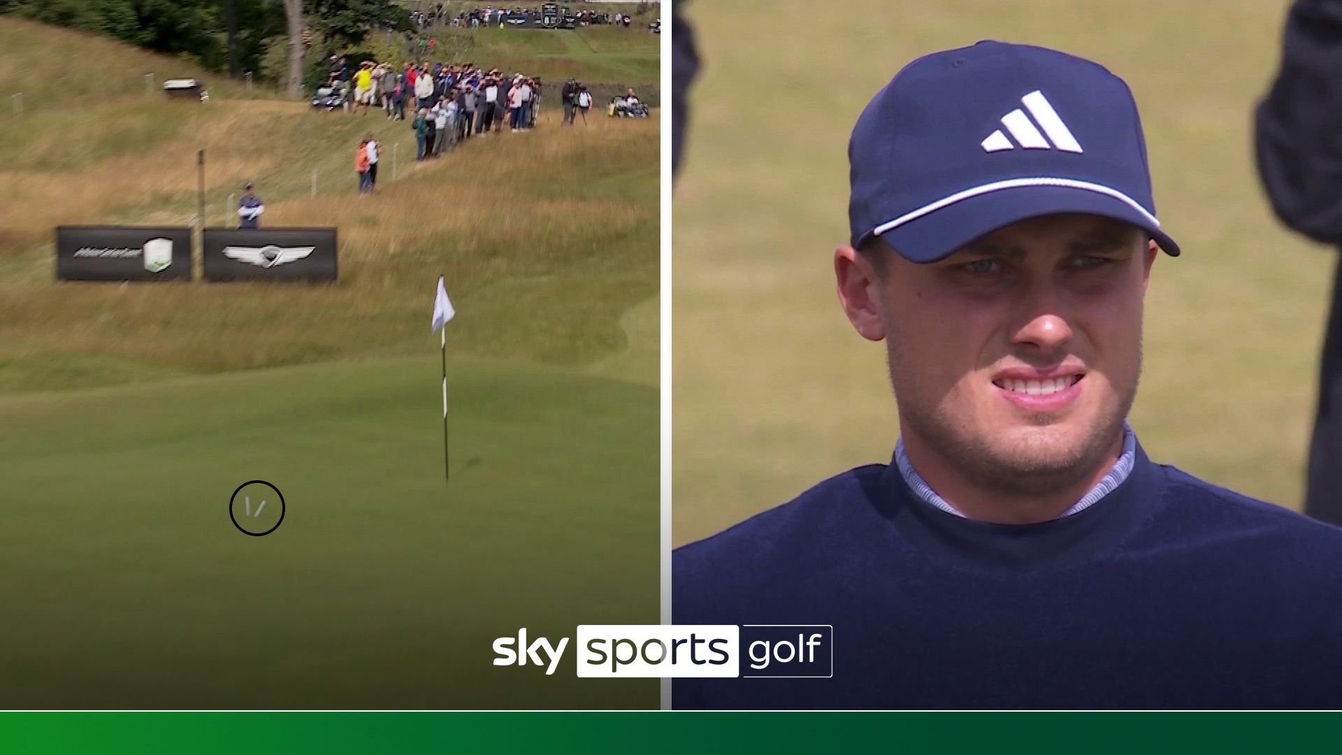 'Game of marbles!' | Aberg's shot lands on top of another ball!