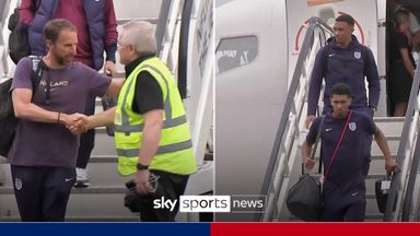 Southgate and England arrive back on home soil 