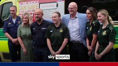 Dowie visits ambulance staff who saved his life after cardiac arrest