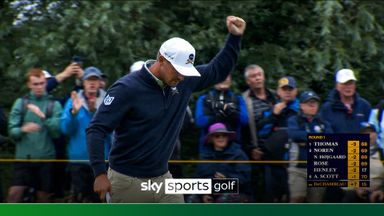 DeChambeau sinks 55-foot eagle putt