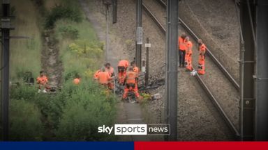 New footage: French railworkers assess arson damage