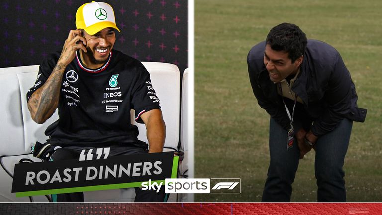 Check out the funniest moments from the British Grand Prix, including roast dinner chat, Stormzy with Martin Brundle and CarLando love!