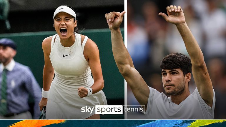A look at the best and biggest moments from day three of Wimbledon, which includes Carlos Alcaraz surviving Frances Tiafoe and Emma Raducanu easing past Maria Sakkari