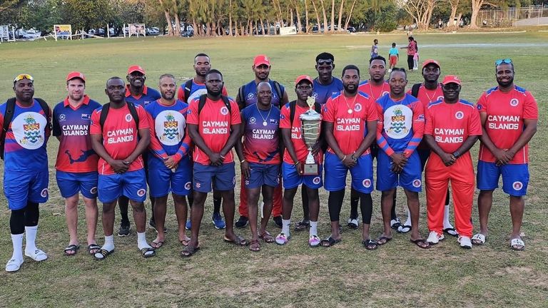 The Cayman Islands cricket team during their tour of the Bahamas 