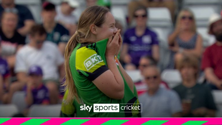 Bess Heath was run out in bizarre fashion following Lauren Cheatle's dropped catch as Northern Superchargers lost their fifth wicket in pursuit of 101.