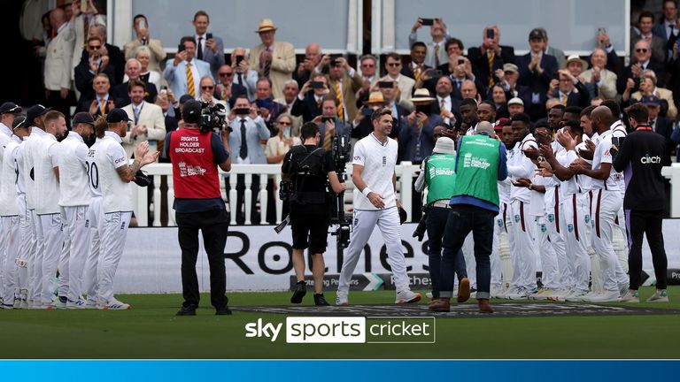 Ahead of what could be his final day of Test cricket, James Anderson was given an emotional guard of honour by both sets of players.