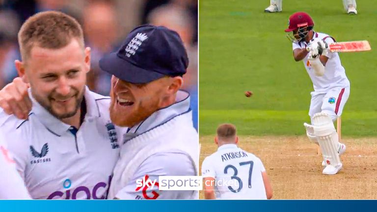 Atkinson picks up first England Test wicket