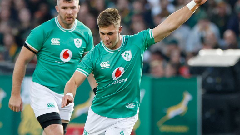 Fly-half Jack Crowley kicked Ireland's first points of the contest with a penalty 