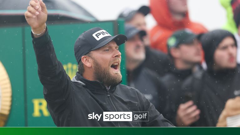 Daniel Brown almost hit Scottie Scheffler and Dean Burmester while they were putting on the Postage Stamp green after spraying his tee shot before making an unconventional birdie to tie the lead at the Open Championship