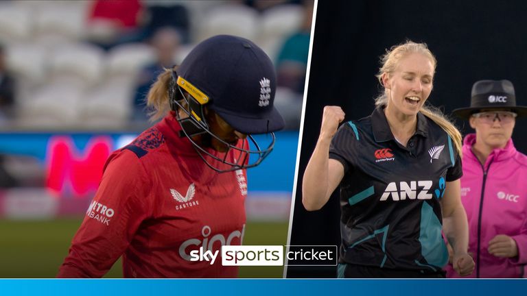 England's Danni Wyatt went out for a duck after a great catch from New Zealand's Jess Kerr.