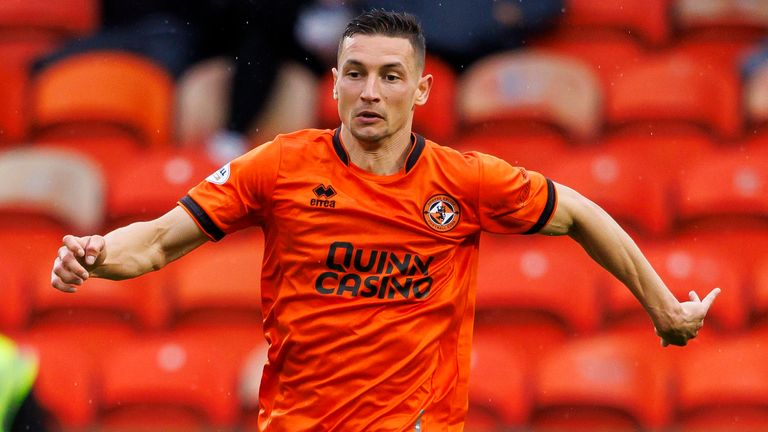 DUNDEE, SCOTLAND - JULY 20: Dundee United's David Babunski during a Premier Sports Cup match between Dundee United and Ayr United at Tannadice Park, on July 20, 2024, in Dundee, Scotland. (Photo by Mark Scates / SNS Group)