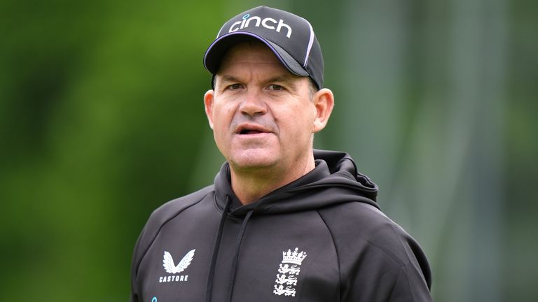 England coach Matthew Mott during a nets session at Edgbaston