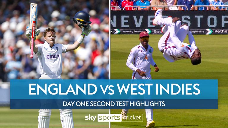 England vs West Indies, day one highlights: Ollie Pope hits century as ...