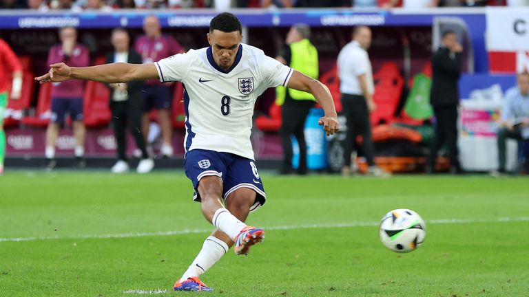 Trent Alexander-Arnold scores the decisive penalty to send England into the Euro 2024 semi-finals