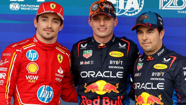 Max Verstappen qualified first but Charles Leclerc took pole for the Belgian GP from Sergio Perez