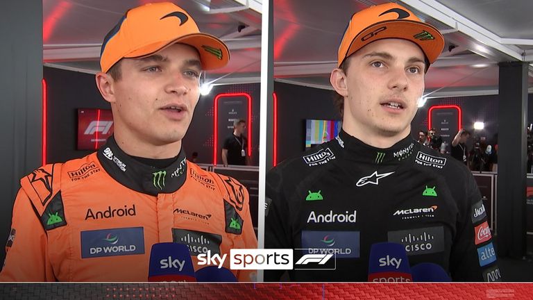 Lando Norris says he couldn't ask for anything more that he and teammate Oscar Piastri are on a front-row lock-out while Oscar says there will be no team orders on first lap.