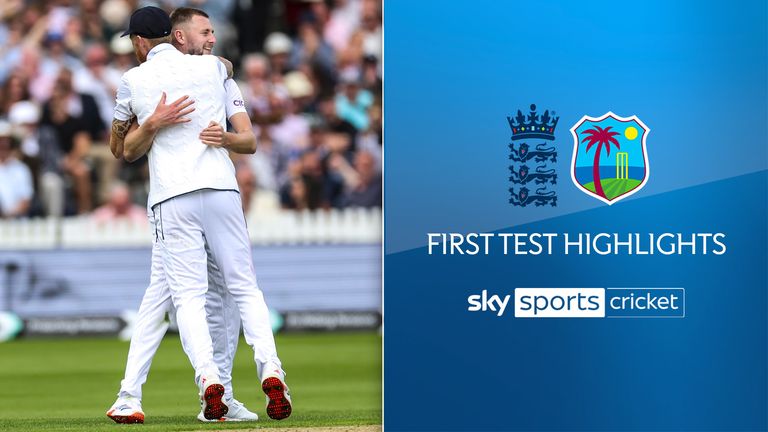 England&#39;s Gus Atkinson celebrates the wicket of West Indies&#39; Shamar Joseph (not pictured) with Ben Stokes on day one of the first Rothesay Men&#39;s Test match at Lord&#39;s Cricket Ground, London. Picture date: Wednesday July 10, 2024.