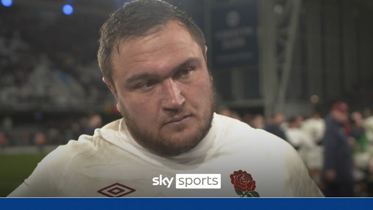 Jamie George speaks following the opening Test between England and New Zealand