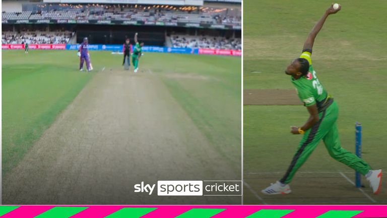 The Hundred: Graham Clark faces Jofra Archer while wearing a helmet ...