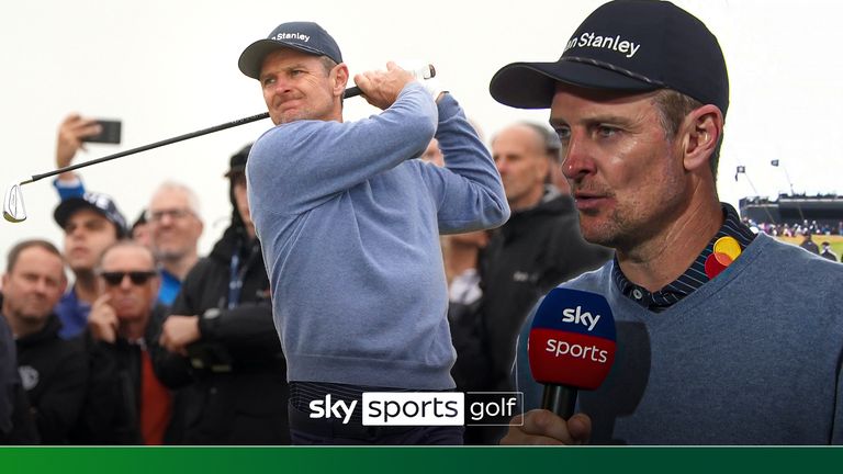 Justin Rose talks after opening round of The Open