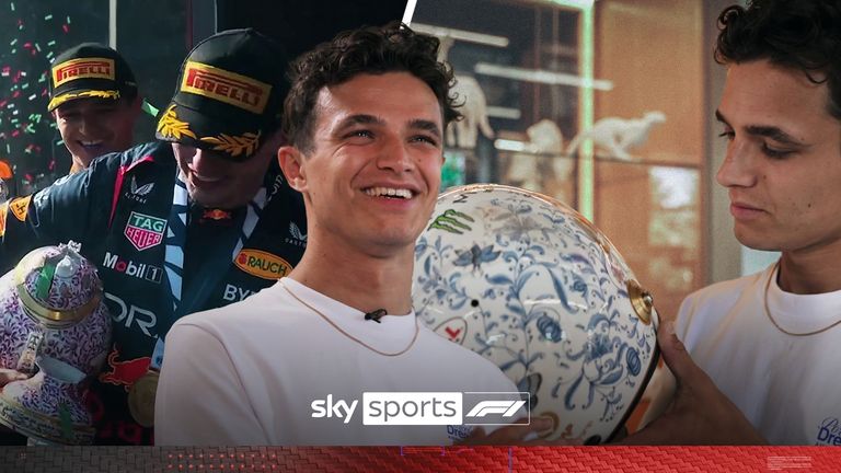 One year after the accidental trophy smash during celebrations at the Hungarian Grand Prix, Lando Norris visited the factory where it was created.