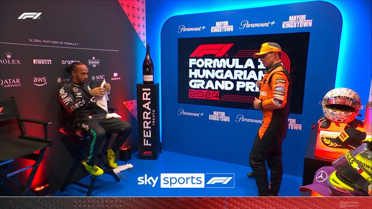 Lando Norris and Lewis Hamilton shared an icy exchange in the cooldown room following the Hungarian Grand Prix.
