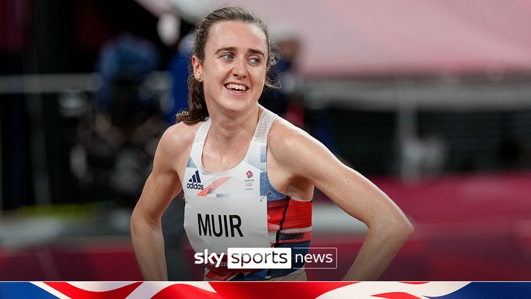 Laura Muir after her second place finish in the final of the women's 1500-meters at the 2020 Summer Olympics in Tokyo.