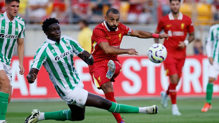 Mohamed Salah started the game for Liverpool with a host of other first-team stars