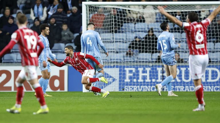 Nahki Wells (centre) scored seven goals in the 2023/24 season