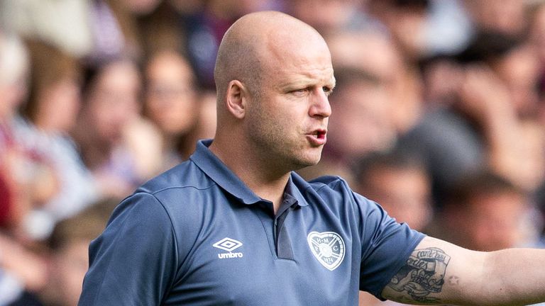 EDINBURGH, SCOTLAND - JULY 17: Hearts Manager Steven Naismith during a pre-season friendly match between Heart of Midlothian and Tottenham Hotspur at Tynecastle Park, on July 17, 2024, in Edinburgh, Scotland.  (Photo by Craig Foy / SNS Group)