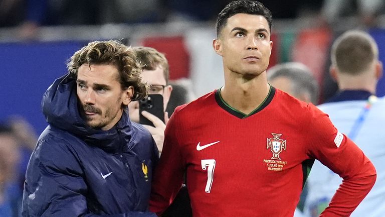 Cristiano Ronaldo cuts a disappointed figure after Portugal's Euro 2024 exit