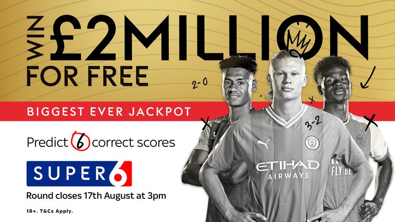 Super 6 is back with its biggest ever jackpot of £2,000,000. Yes, two million pounds! Play for free.