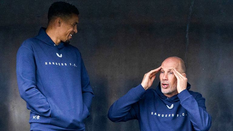 Rangers manager Philippe Clement (right) would consider bids for captain James Tavernier