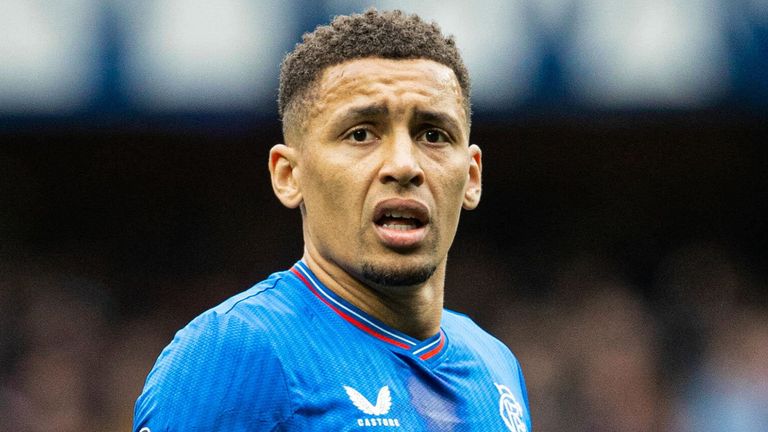 GLASGOW, SCOTLAND - MAY 05: Rangers' James Tavernier during a cinch Premiership match between Rangers and Kilmarnock at Ibrox Stadium, on May 05, 2024, in Glasgow, Scotland. (Photo by Alan Harvey / SNS Group)