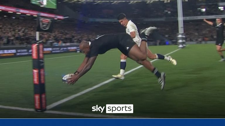 Mark Tele&#39;a scores his second try against England in the second Test