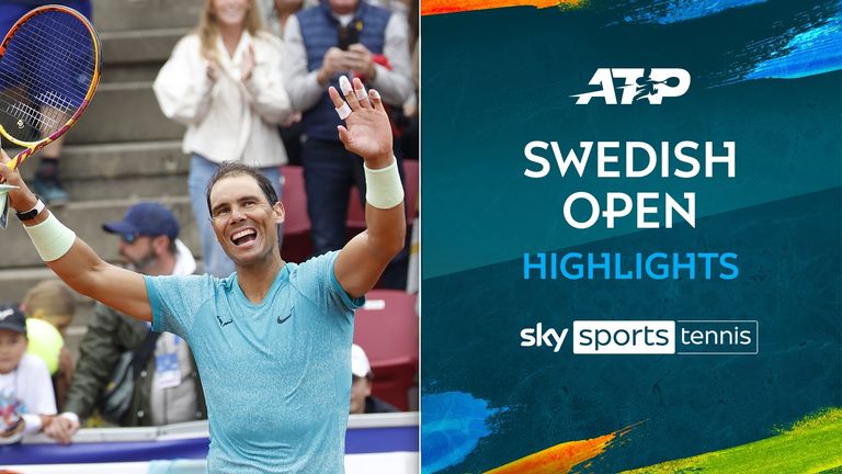 Rafael Nadal beat Bjorn Borg's son Leo, who was playing in front of his home crowd, to reach the second round of the Swedish Open.
