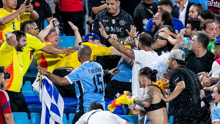 Liverpool striker Darwin Nunez was involved in the brawl with Colombia supporters