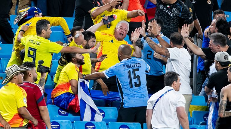 Fans fought each other in the stands after the Copa America semi-final