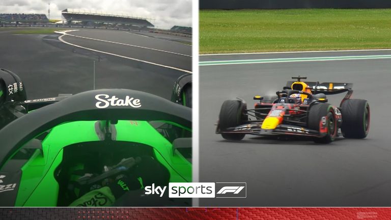 
The slippery conditions during P3 causes a spin frenzy amongst the drivers ahead of qualifying for the British Grand Prix. 
