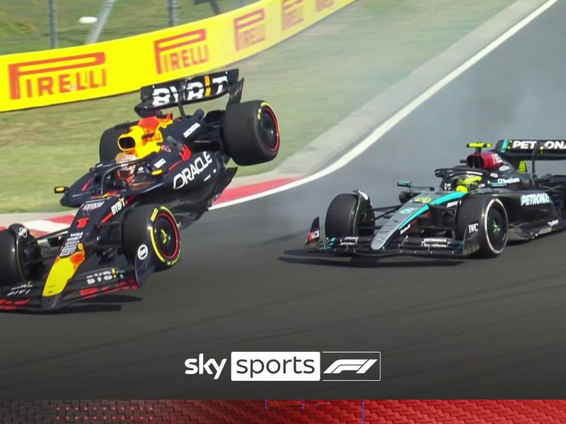 Max Verstappen and Lewis Hamilton collide at the Hungarian Grand Prix