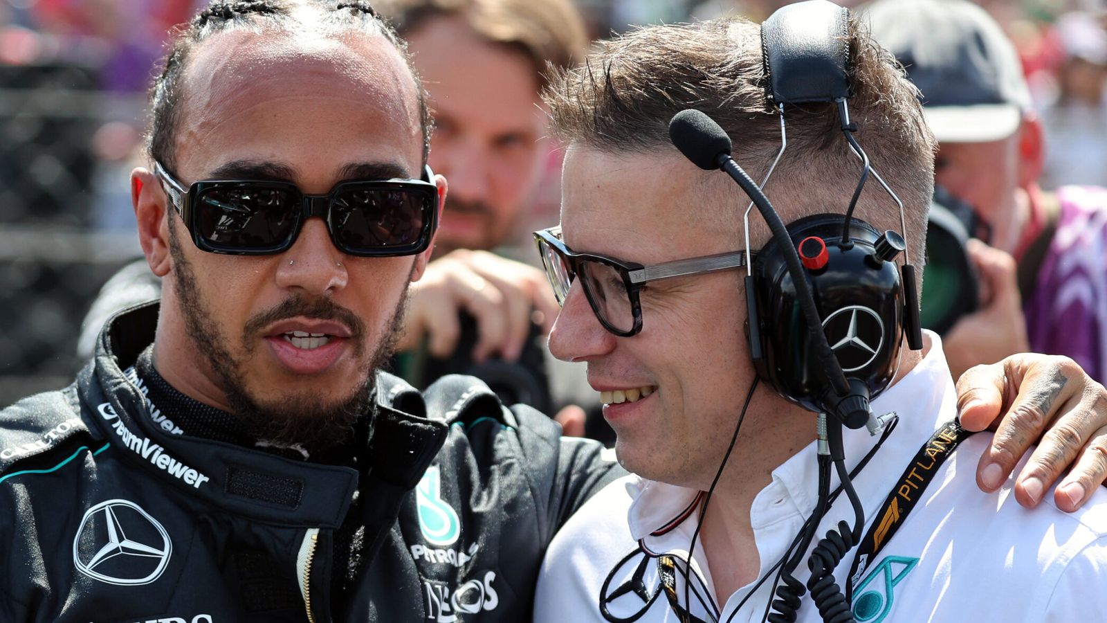Lewis Hamilton Mercedes F1 Driver s Engineer Peter Bono Bonnington Lewis Hamilton Mercedes F1 Driver s Engineer Peter Bono Bonnington