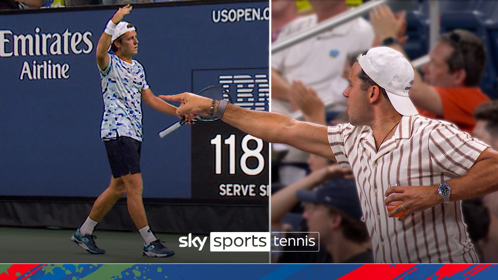 US Open 'Aleksandar Kovacevic with the sting!' Fan goes wild for